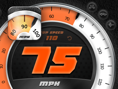 Fast, a speedometer app dashboard icon speedometer ui