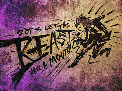 Beast brushpen handlettering lyrics rocknroll type typography