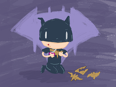 Li'l Batman batman drawing illustration lil