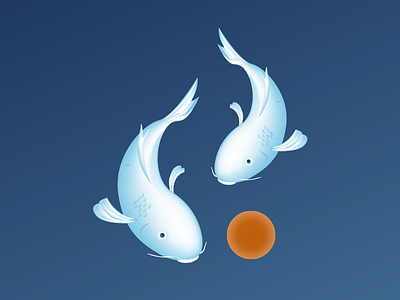 Blue Koi fish illustration. koi vector