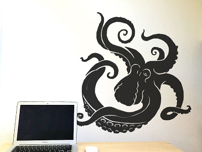 Amptipus Wall Decal ampersand decal desk octopus stickermule wall