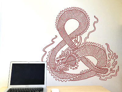 Amperdragon Wall Decal ampersand decal desk dragon stickermule wall