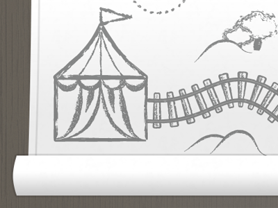 Map circus drawing map train