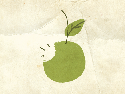 crunch! apple crunch green illustration retro vintage