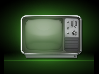 gloTV glow green retro tv