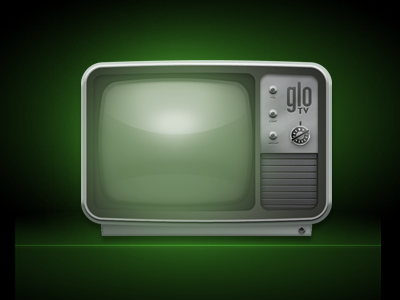 gloTV 2 glow green retro tv