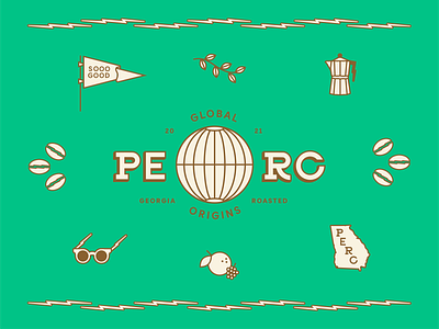 PERC Coffee brand design branding coffee color design flat illustration logo vector