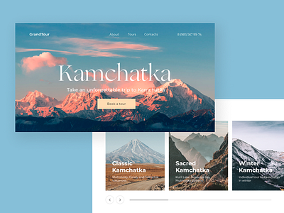 Kamchatka web concept beauty design landing mountain travel ui web webdesign