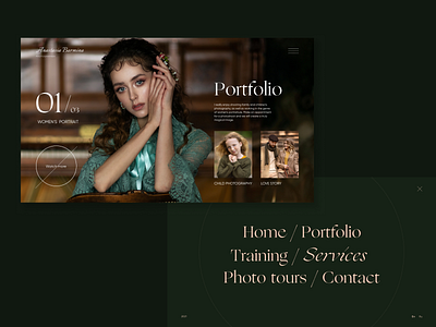 Web concept for photographer beauty design green landing photo photographer photography ui uidesign uiux userexperience userinterface ux uxui web webdesign website