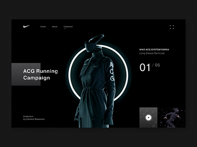 ACG concept 3d beauty black clothes cyberpunk dark design furure modern techwear ui uxui web website