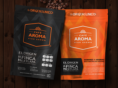 Café Aroma High Grown brand design branding coffee graphic design happystudio logotype packaging
