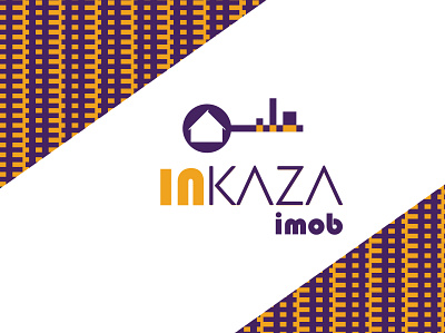 Inkaza Imob branding house logo identidade visual key logo logo pattern purple skylight logo