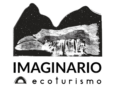 Logo Imaginario - Ecoturismo branding illustration logo mountain logo night sky logo starry night visual identity waterfall logo
