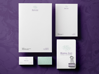 Visual Identity for a psychologist brain branding businesscard design green identidade visual logo purple stationary vector visual identity