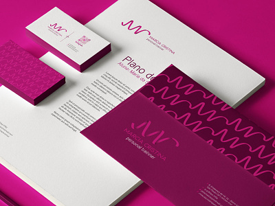 Brand for a personal trainer - stationary brand identity branding design identidade visual logo pink stationary vector