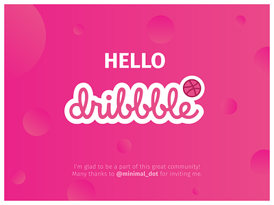 Hello Dribbble coloring debut design layout welcome