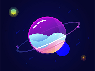 See through planet colors graphic design illustration tutorial