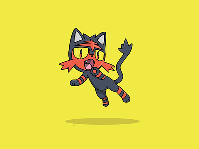 Meet Litten character color graphic design illustration illustrator pokemon