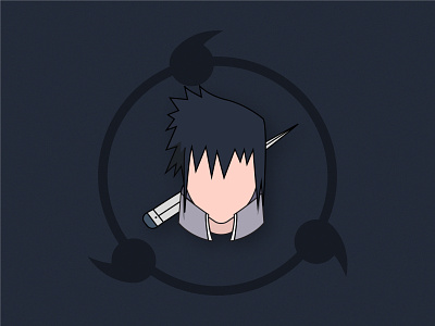 Sasuke Uchiha - Minimalist illustration anime character characterdesign face flat graphicdesign illustration minimalistic modern project sasuke shape texture vector