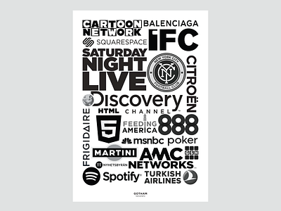 Usage of Gotham branding design layout logos poster design typography