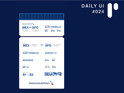 Daily UI Challenge #024 - Boarding Pass app design dailyui dailyuichallenge design digital ui ui design