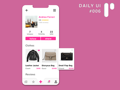 Daily UI Challenge #006 - User Profile (GoTrendier redesign) dailyui dailyuichallenge design digital profile ui ui design user interface user profile vector