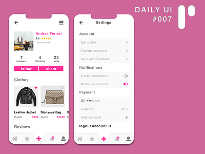Daily UI Challenge #007 - App Settings (GoTrendier redesign) app app design dailyui dailyuichallenge design digital ui ui design vector