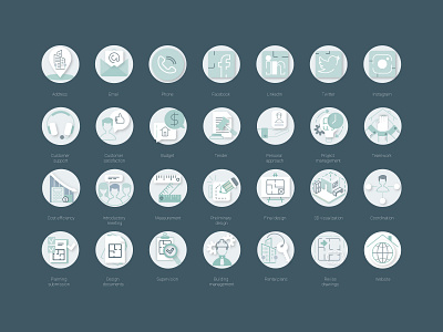 Icon set for interior design company