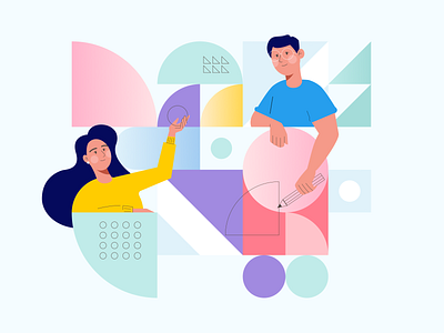 Characters illustration for landing page