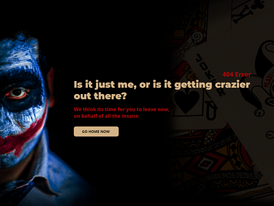 The Joker - 404 Error 404 404 error dark design dribbbleweeklywarmup joker red webdesign