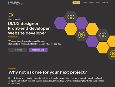 Byron Wade's Web Development and Design - New Redesign agency branding dark design designer gold grey personal project personal website ui ux website
