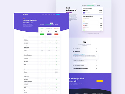 Pricing Page Design of weMail design email interface marketing pricing sent ui ux website