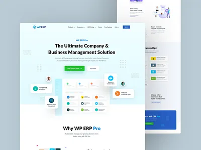 ERP PRO Design accounting cool crm design erp frontend heading homepage hr hrm illustration latest pricing ui user ux website wp