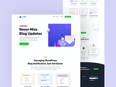 Subscribe2 Website blog design illustration latest notifications plugin subscribe ui ux
