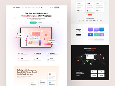 Home Page Design of Dokan 3d branding cool design ecommerce illustration latest marketplace multivendor page shopping site ui ux vendor web