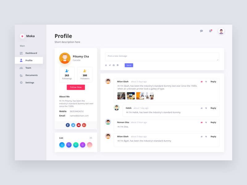 Profile Dashboard Design By Ashraf Hossain On Dribbble