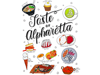 Taste of Alpharetta Ink Illustration design food and drink food illustration illustration ink illustration