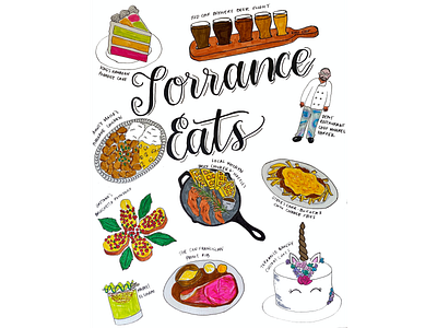 Torrance Eats Ink Illustration design food and drink food illustration illustration ink illustration