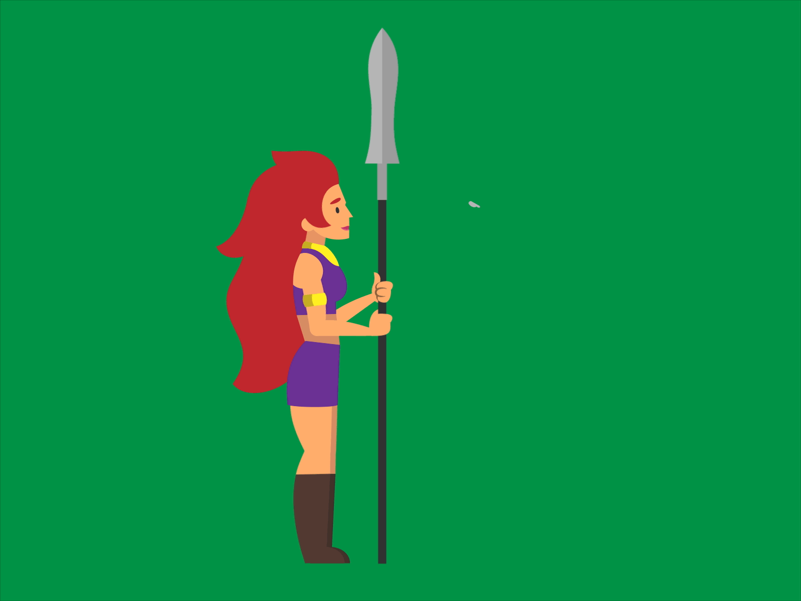 warrior girl character animation game animation girl spear warrior