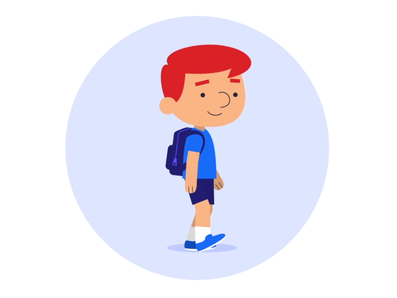 kid walk cycle backpack boy walking character animation kid walking walk cycle