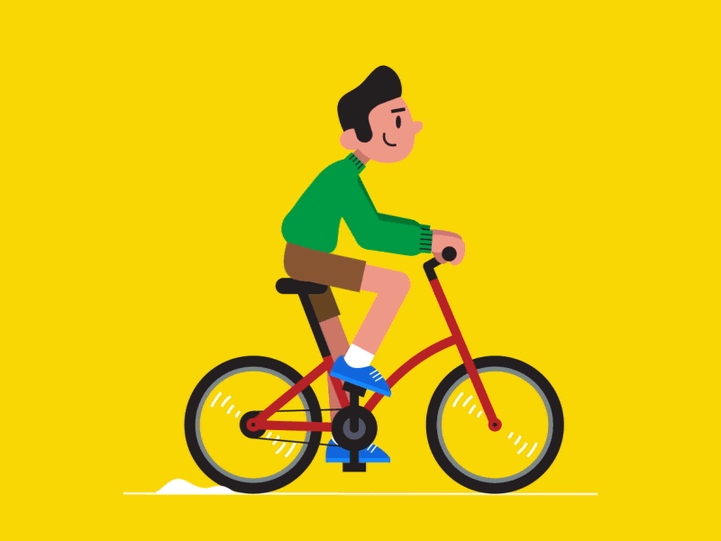 Bike little jump animation bicycle bike boy character animation illustration