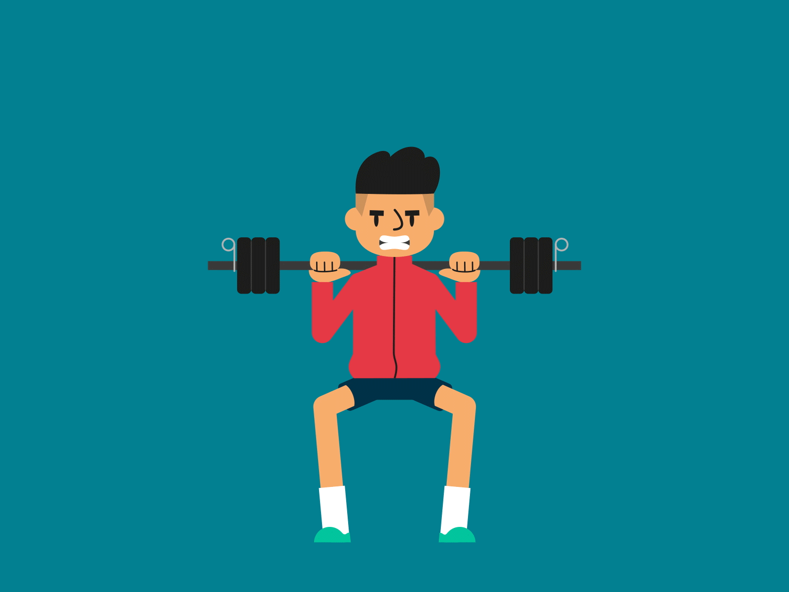 workout animation character animation gym illustration man workout