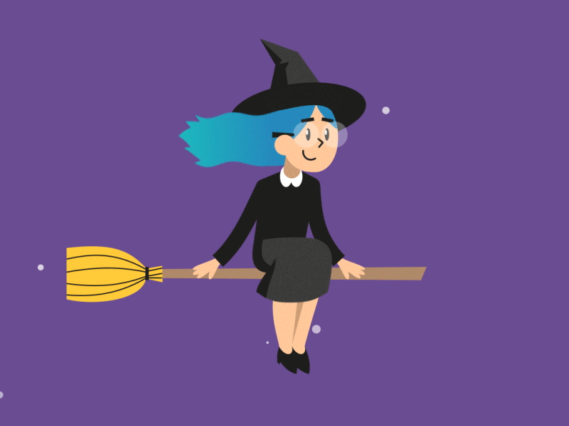 witch animation character animation girl halloween illustration witch woman