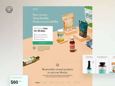 Organic Food (Marketplace), V2 branding design food homepage illustration interface landing organic ui ux web web design webdesign