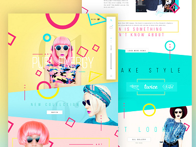 Shop History color fashion flat header history modern red shop typo ux web yellow