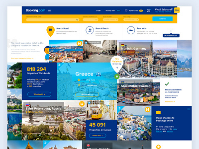 Booking.com Redesign block booking booking.com concept flat redesign simple ui ux web webdesign