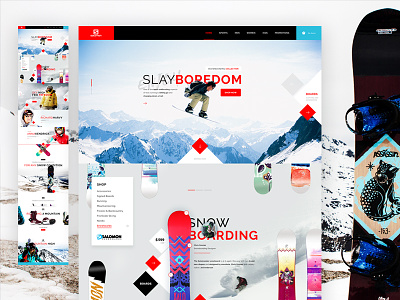 Salomon Snowboarding concept design extreme layout salomon snowboarding sport template ui uiweekly ux webdesign