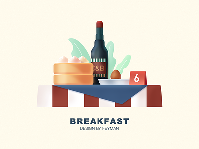 Breakfast in China chinese food flat food illustration typography
