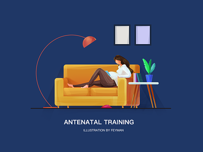 Antenatal training design illustration people sofar typography woman