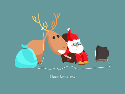 Merry Christmas adobe animal deer drink illustration rest typography